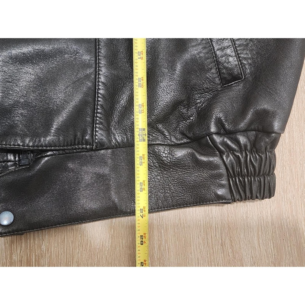 Vintage Gingette Black Soft Leather Jacket Size 50 Made In Israel - Picture 6 of 13
